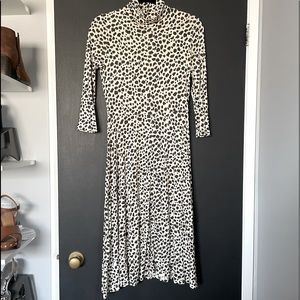 Mango Animal Print Midi Dress - Size Small